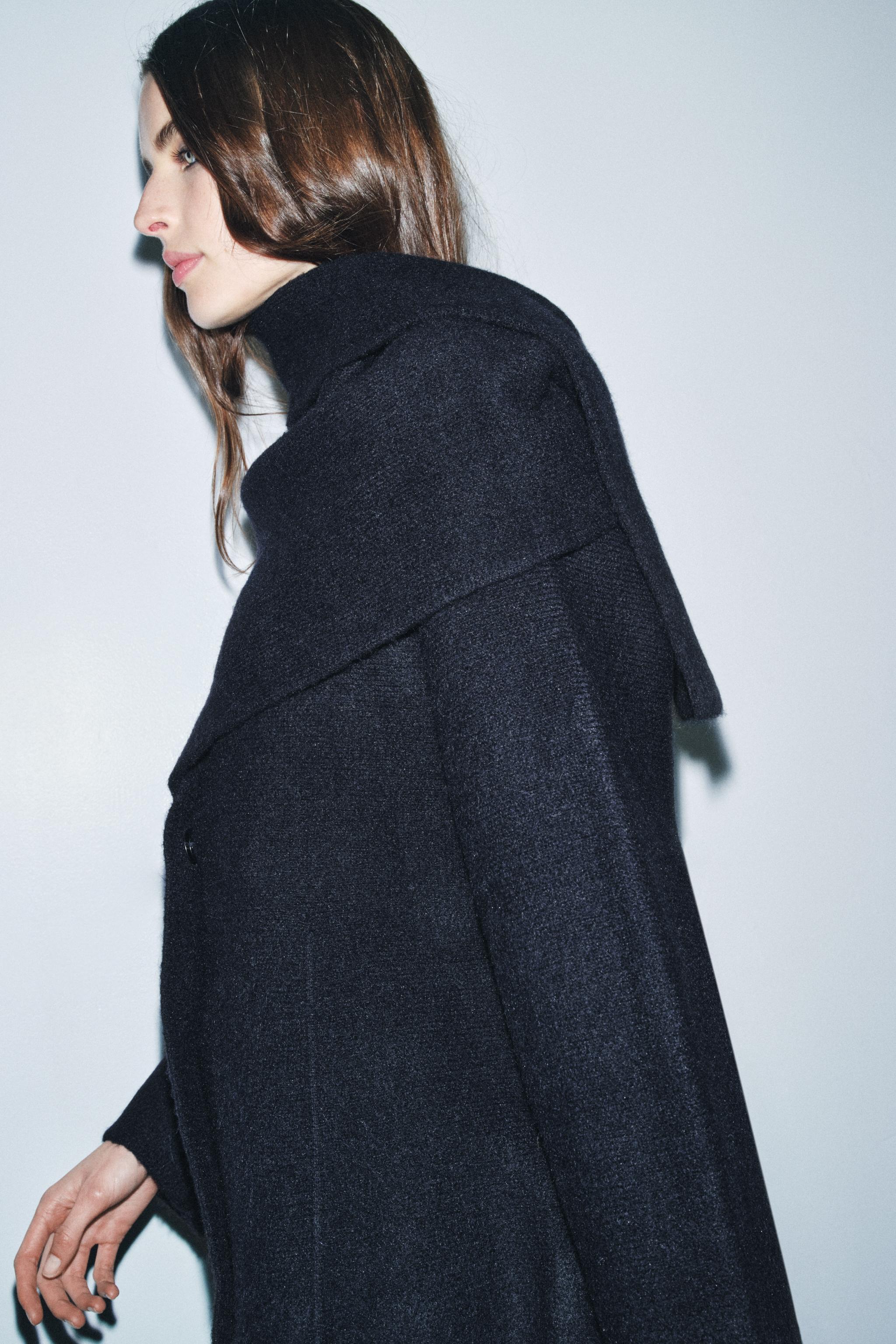 SHORT KNIT SCARF COAT